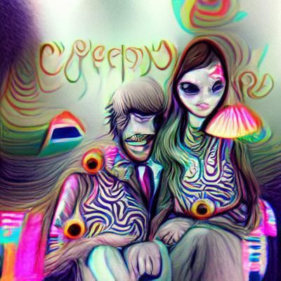 creepy psychedelic couple