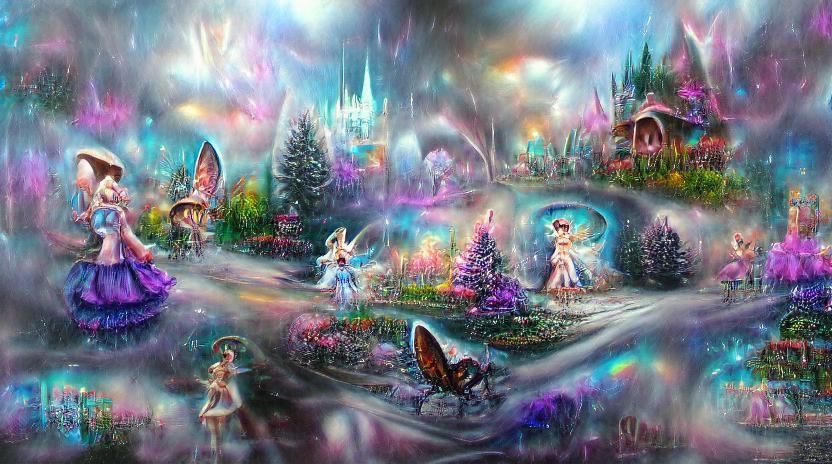 Whimsical Fairy Wonderland 8k resolution holographic astral ...