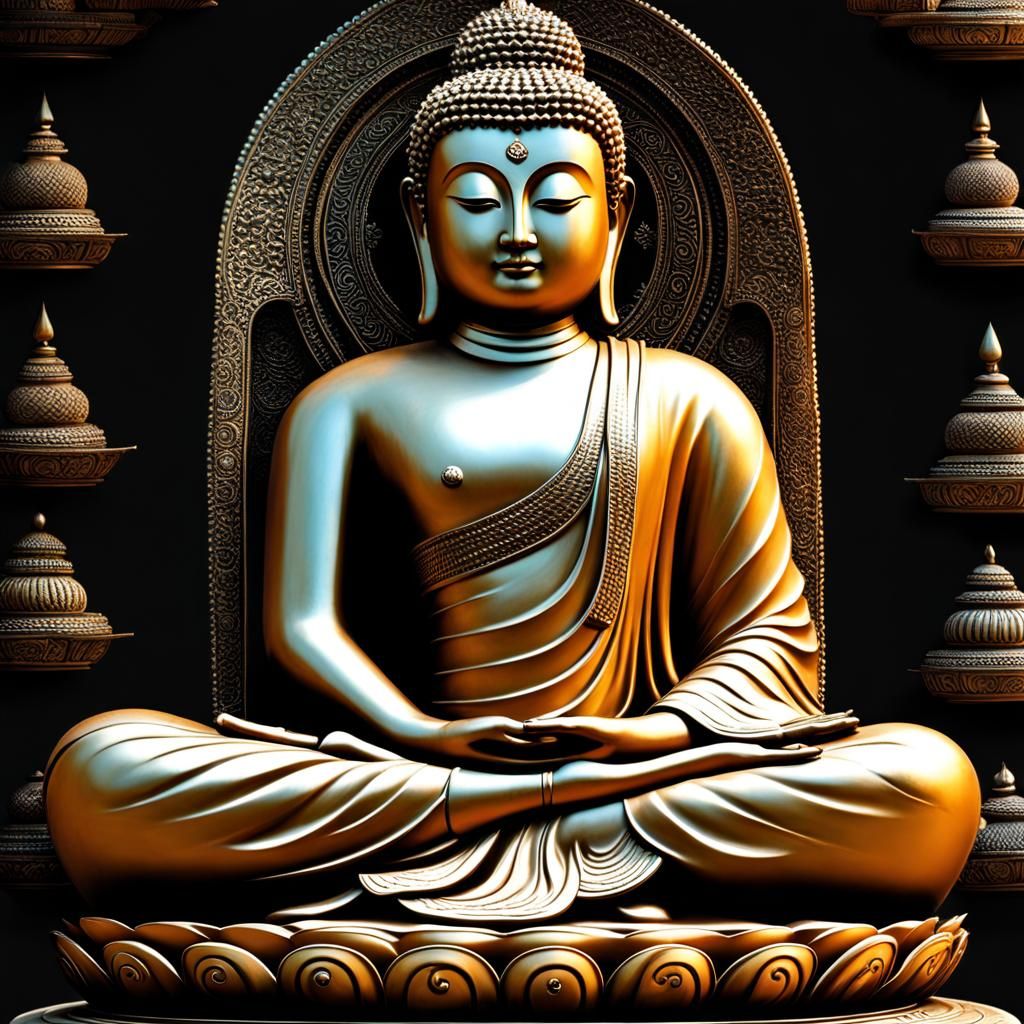 Full-bodied Buddha In Meditation, Calm And Attractively Posed. - Ai 