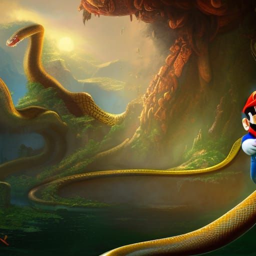 mario and his lovely piece of snake
