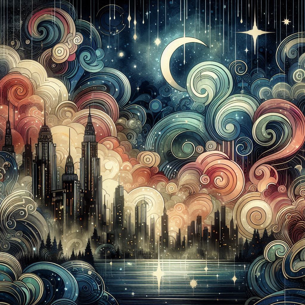 soggy swirls watercolor cityscape | @doomflower