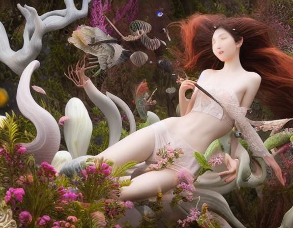 Happy or carelessly laugh at weirds, walking in space, Float...
