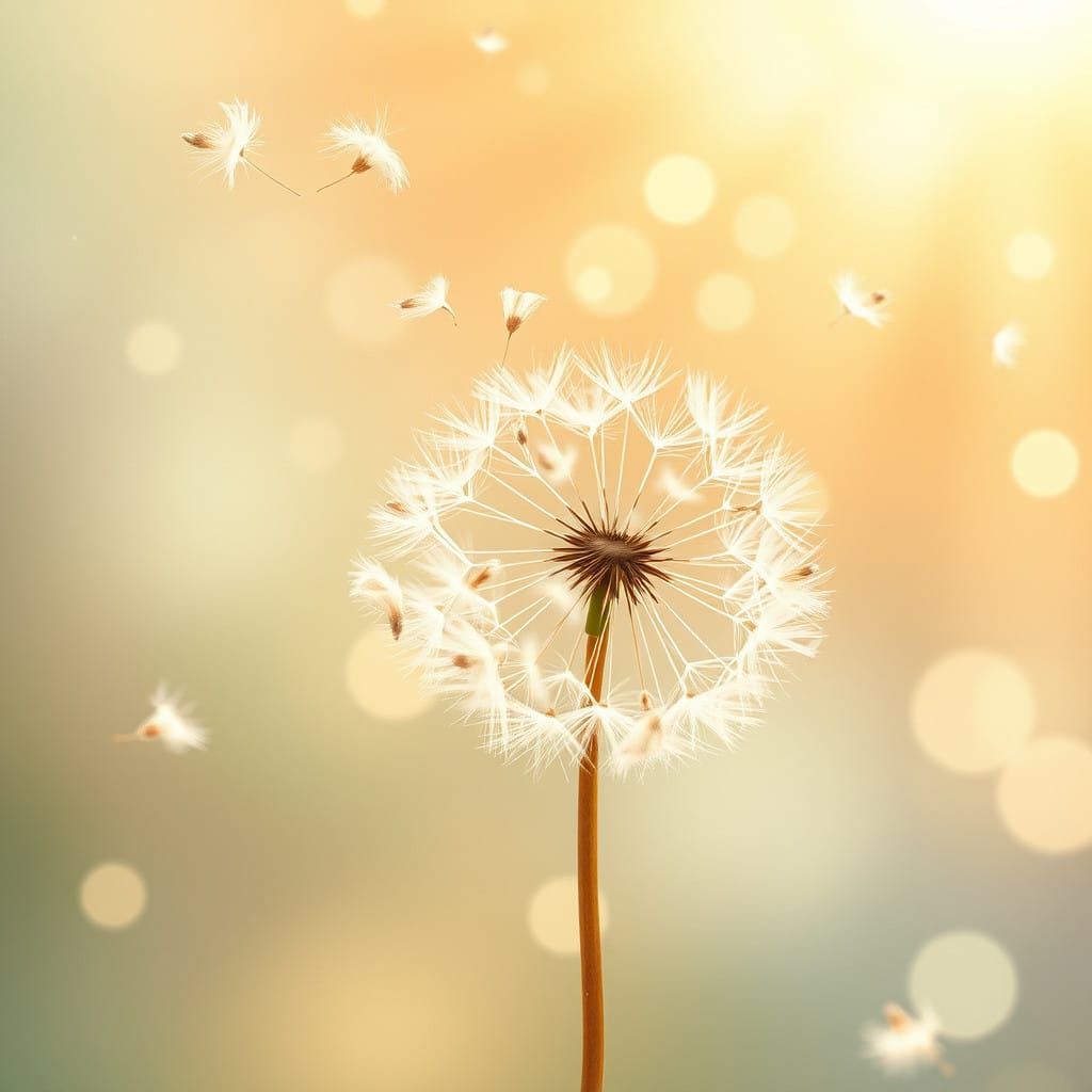 dandelion seeds drifting on a gentle breeze.  by @KRoseCarol
