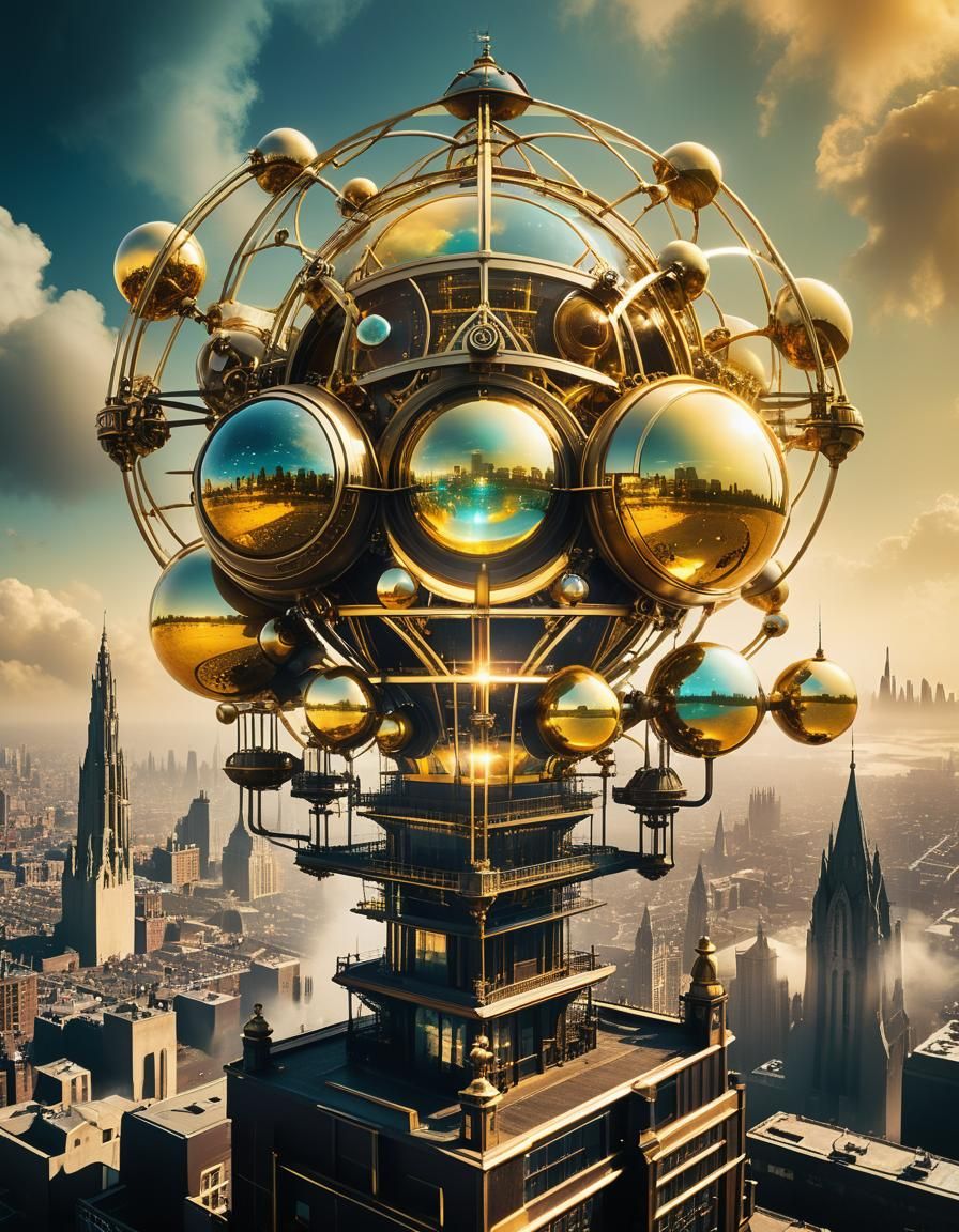 Retouched maximalist brutalism golden hour futurism psychedelic synesthesia