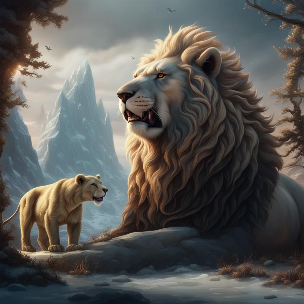 lion and polar bear hybrid - AI Generated Artwork - NightCafe Creator