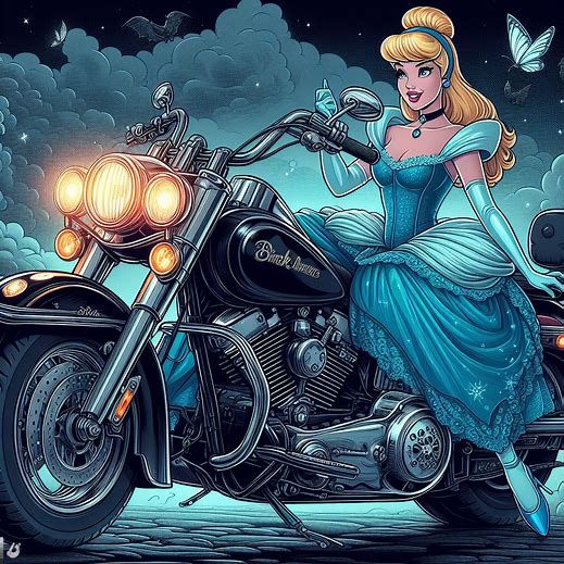 Cinderella on a Harley Davidson Dark Disney
