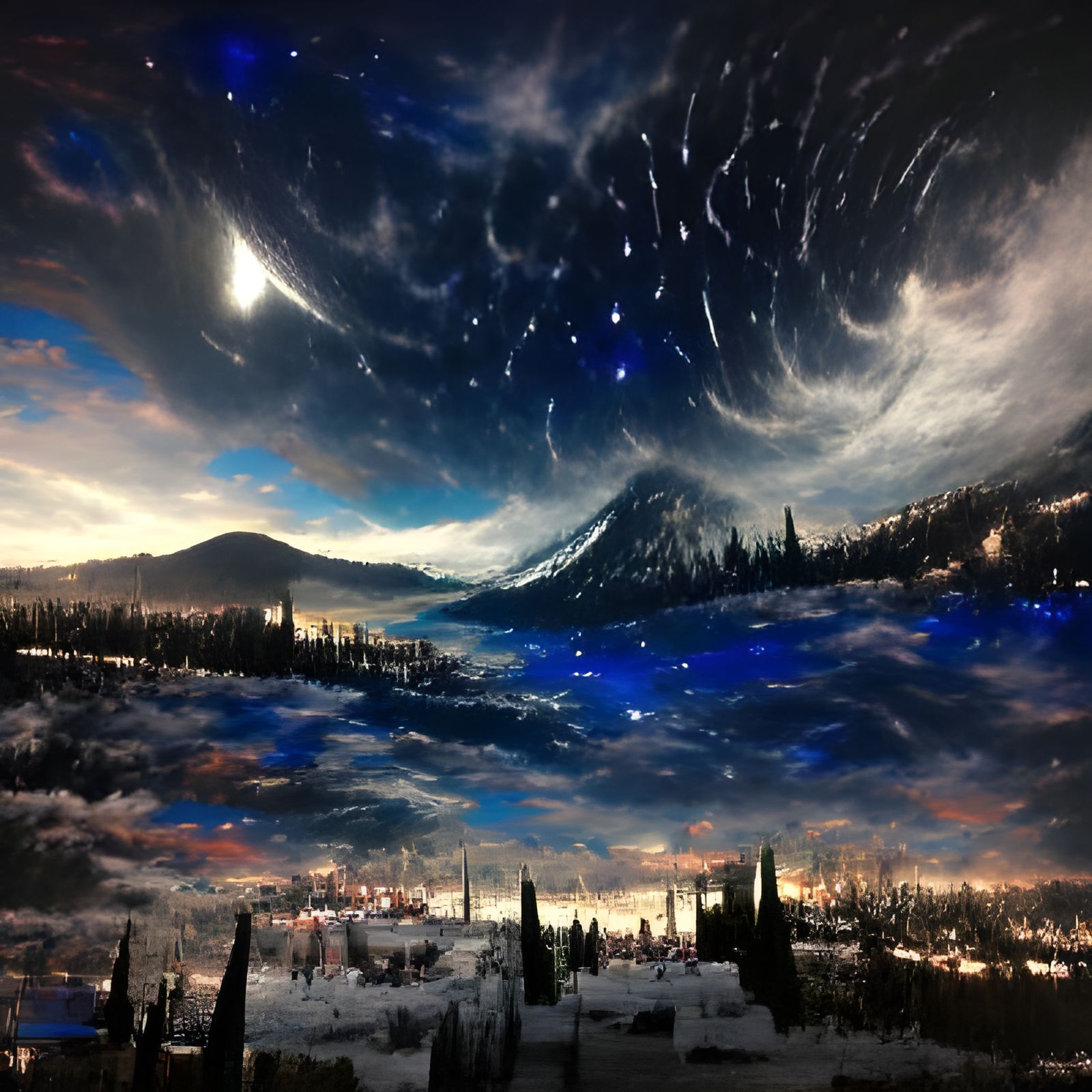 Starry night sky