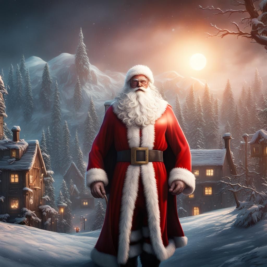 Father Christmas as a superhero.(Nightcafe)