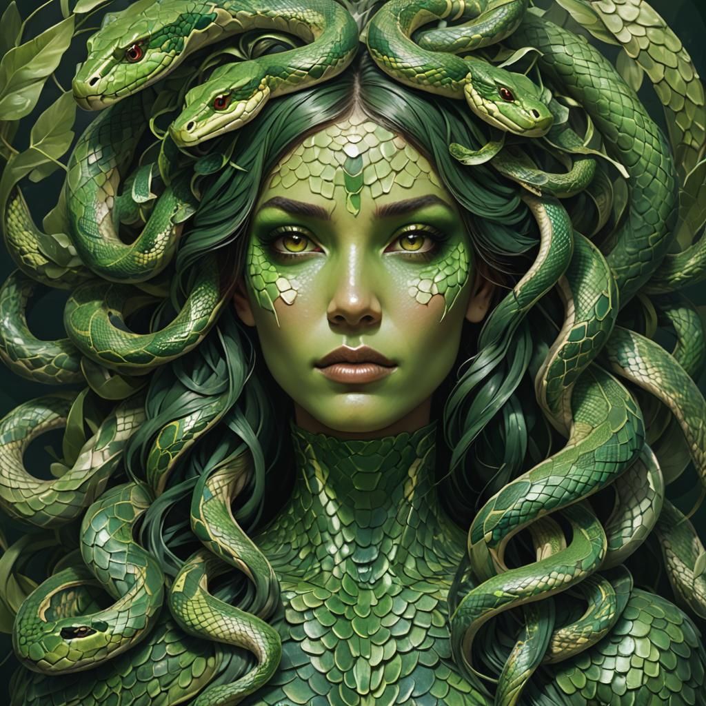 Green Medusa AI Generated Artwork NightCafe Creator Green Medusa AI Generated Artwork NightCafe Creator