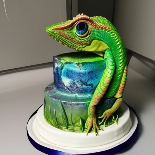 If you love reptiles, we have something amazing for you! This lizard cake  was perfect for our client who is obsessed with reptiles. | Instagram