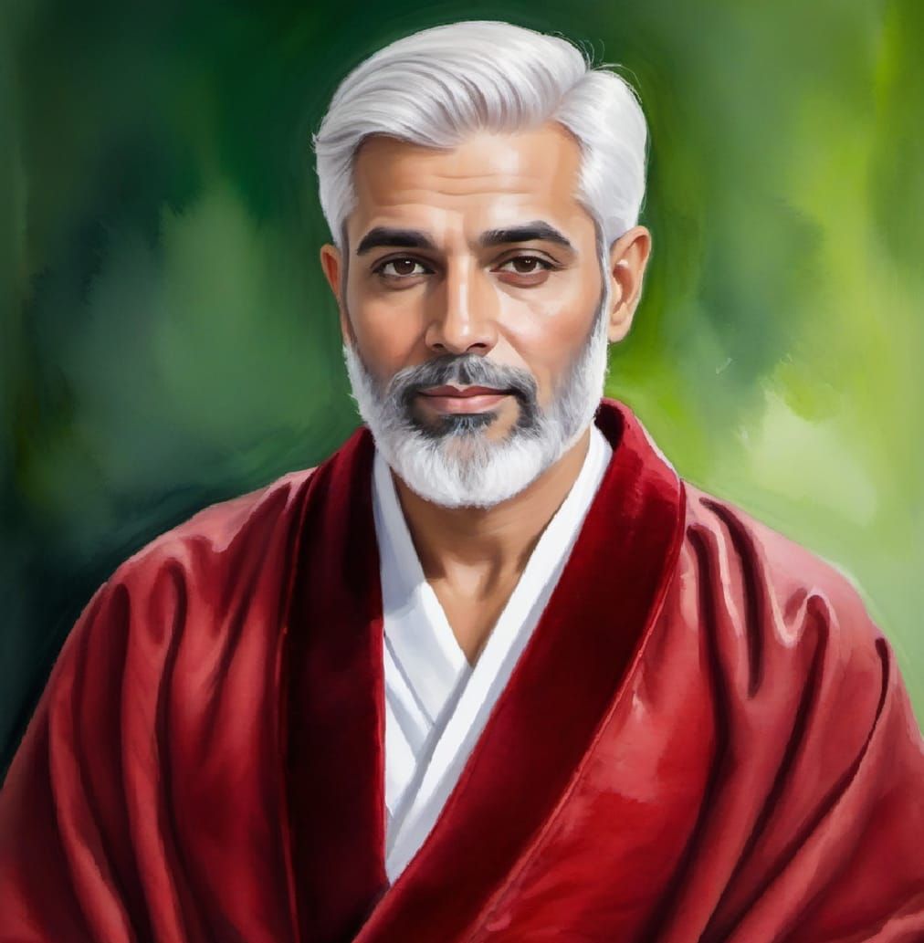 Lovely Daddy ·  a handsome cute white -haired bearded man