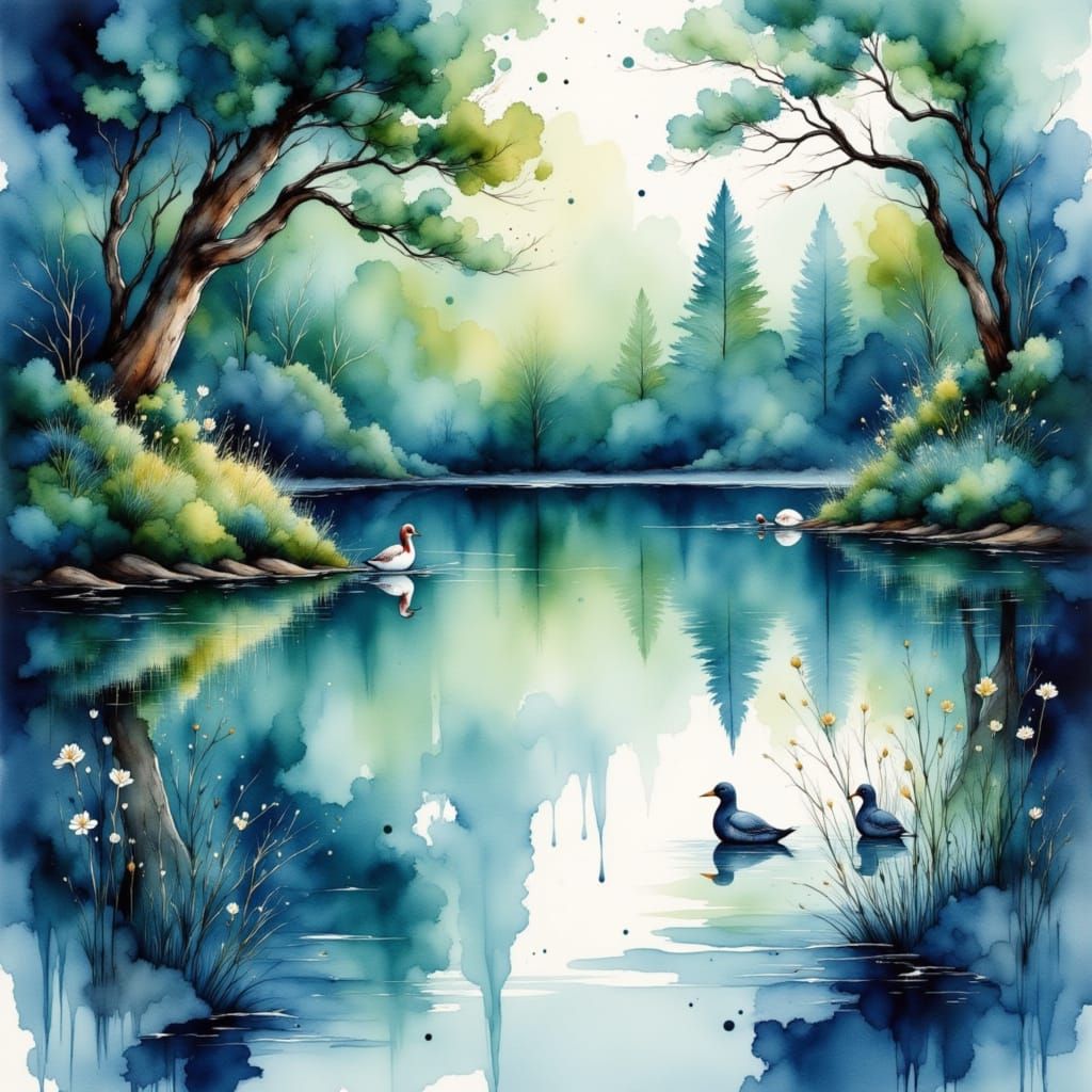 <lora:Watercolor mix style:1.0> <lora:Dark Watercolor:1.0> <lora:A Touch of Ink:1.0> <lora:Inksplash:1.0> watercolor Dar...