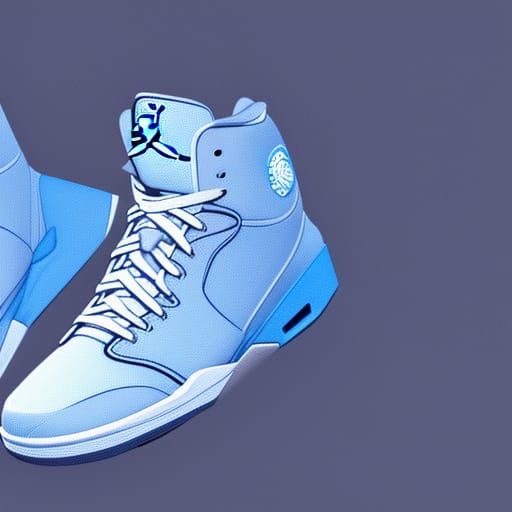 Jordan Brand navy light blue grey basketball shoe water theme AI