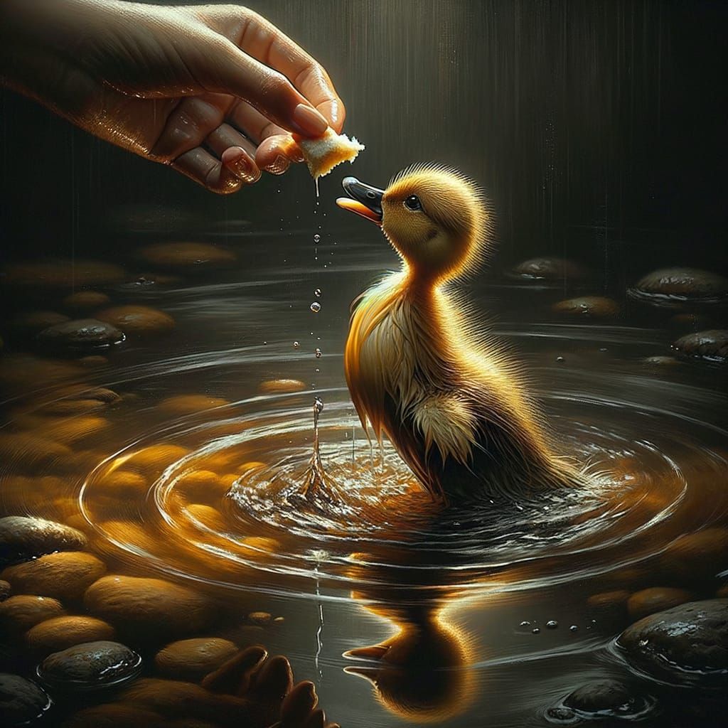 Hungry Duckling  by @Tovenaar