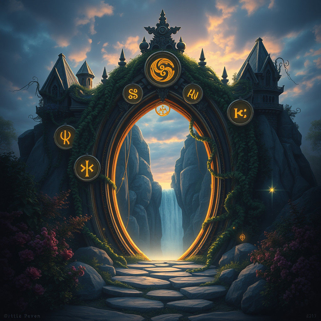 Mystical Keyhole Gateway to a Fantasy Realm
