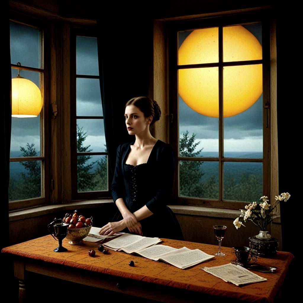 Ethereal Woman in Dramatic Lighting