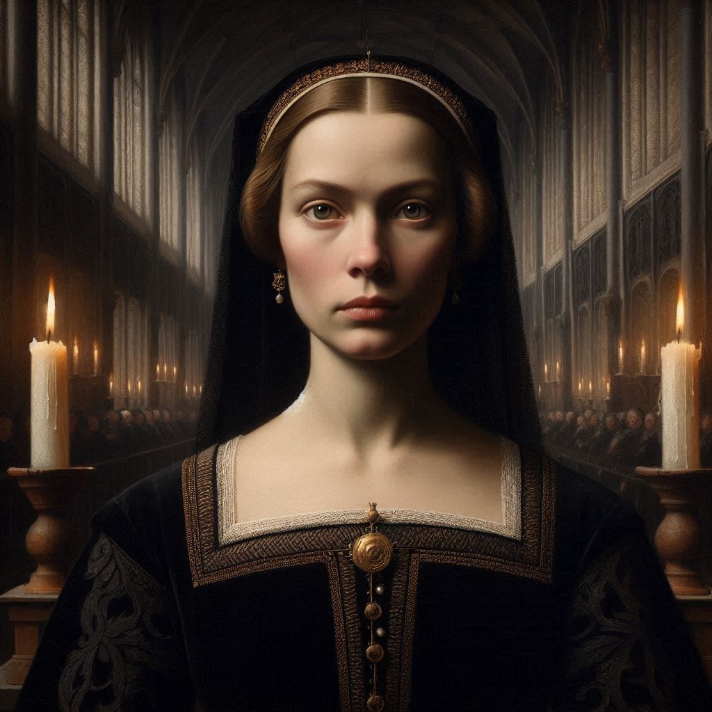 Portrait of a severe noble woman, 14th century, Holland