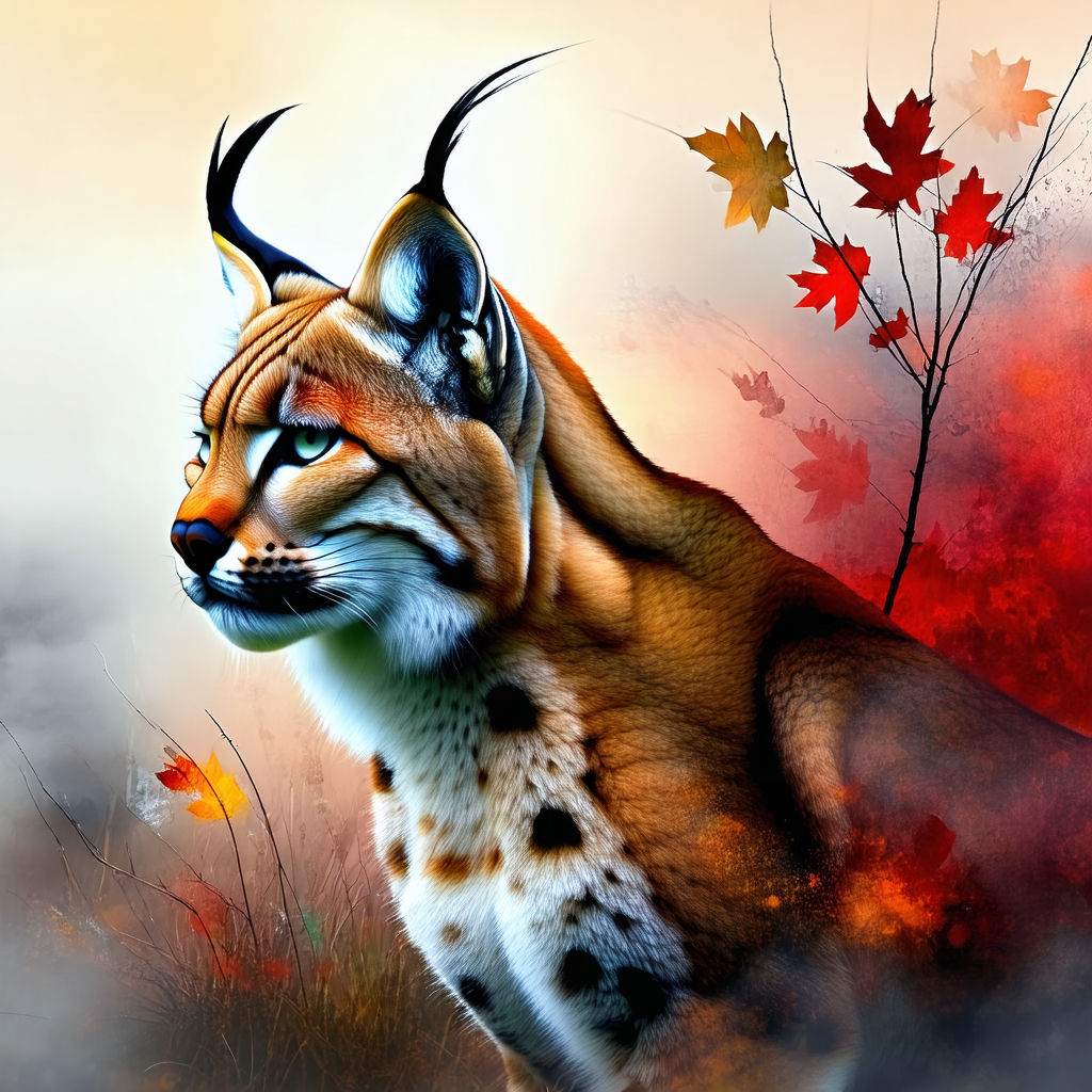 Eurasian Lynx - Animal Digital Paintings