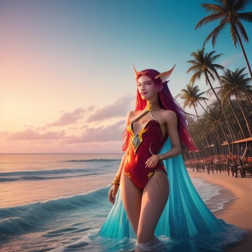 Gorgeous Sylvannas Windrunner herself with elven ears and po...