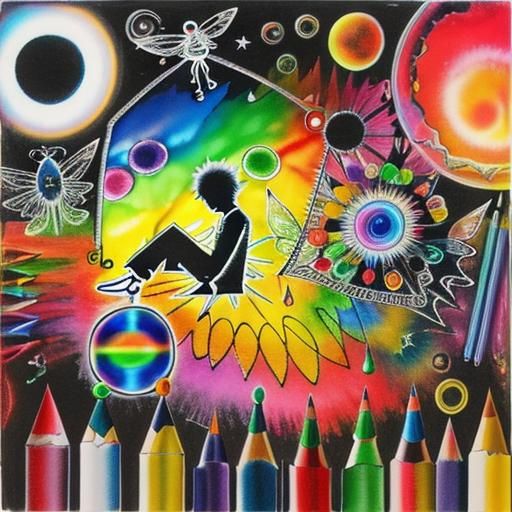 Kid's drawing  ,surreal child's drawing , rayograph Man Ray ...