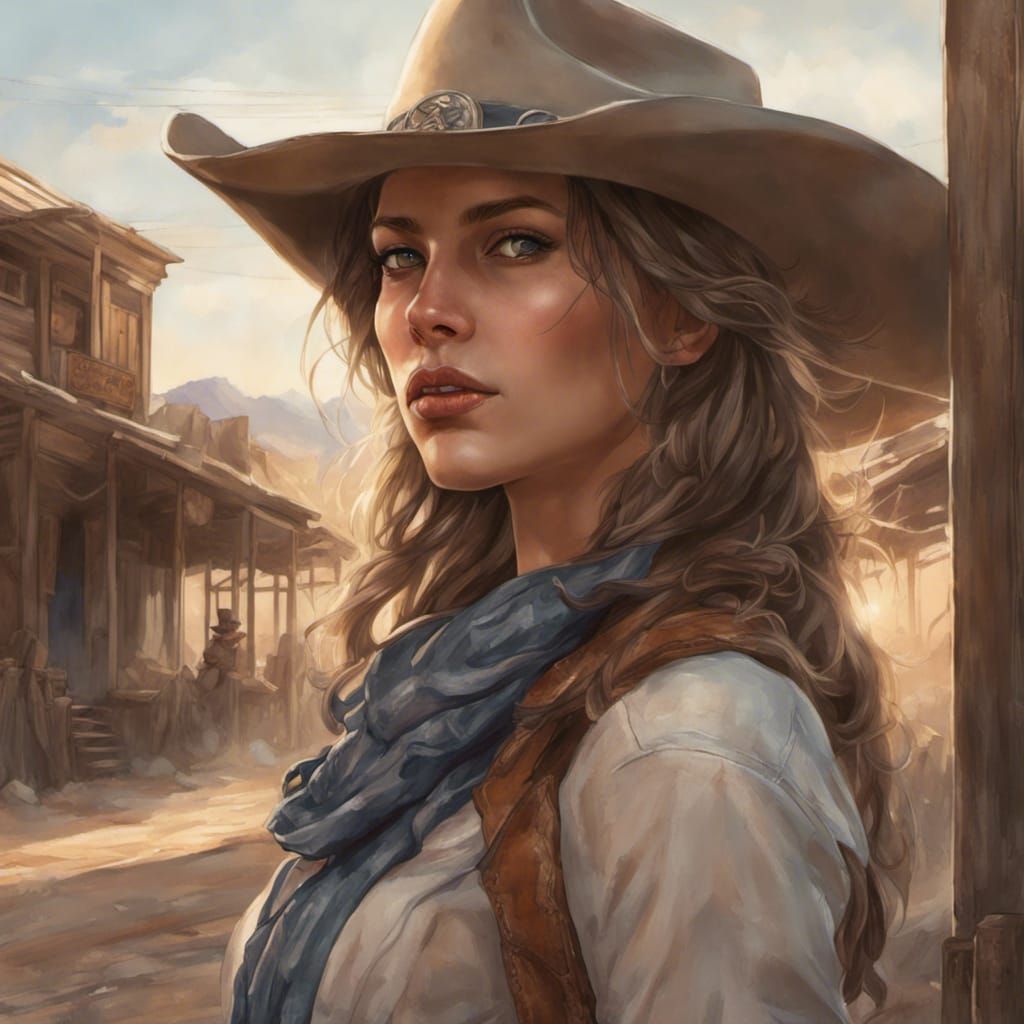 Cowgirl in an Abandoned Western Town - AI Generated Artwork - NightCafe ...