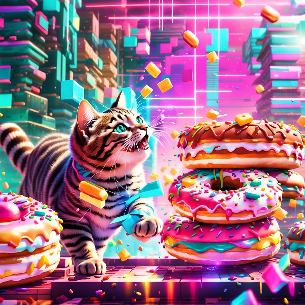 Nice glitch for a donut loving kitty