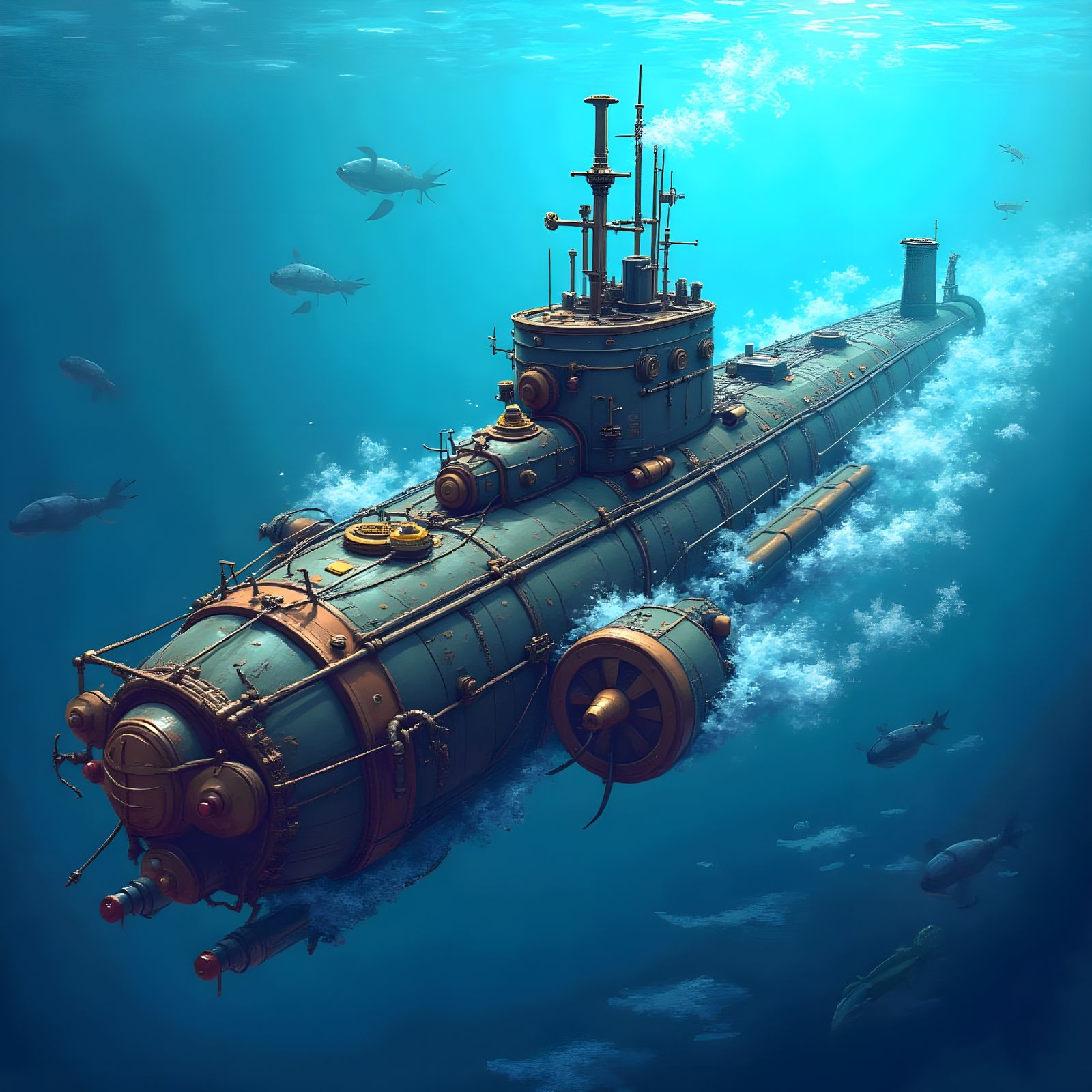 Epic 8-Bit Steampunk Submarine Masterpiece