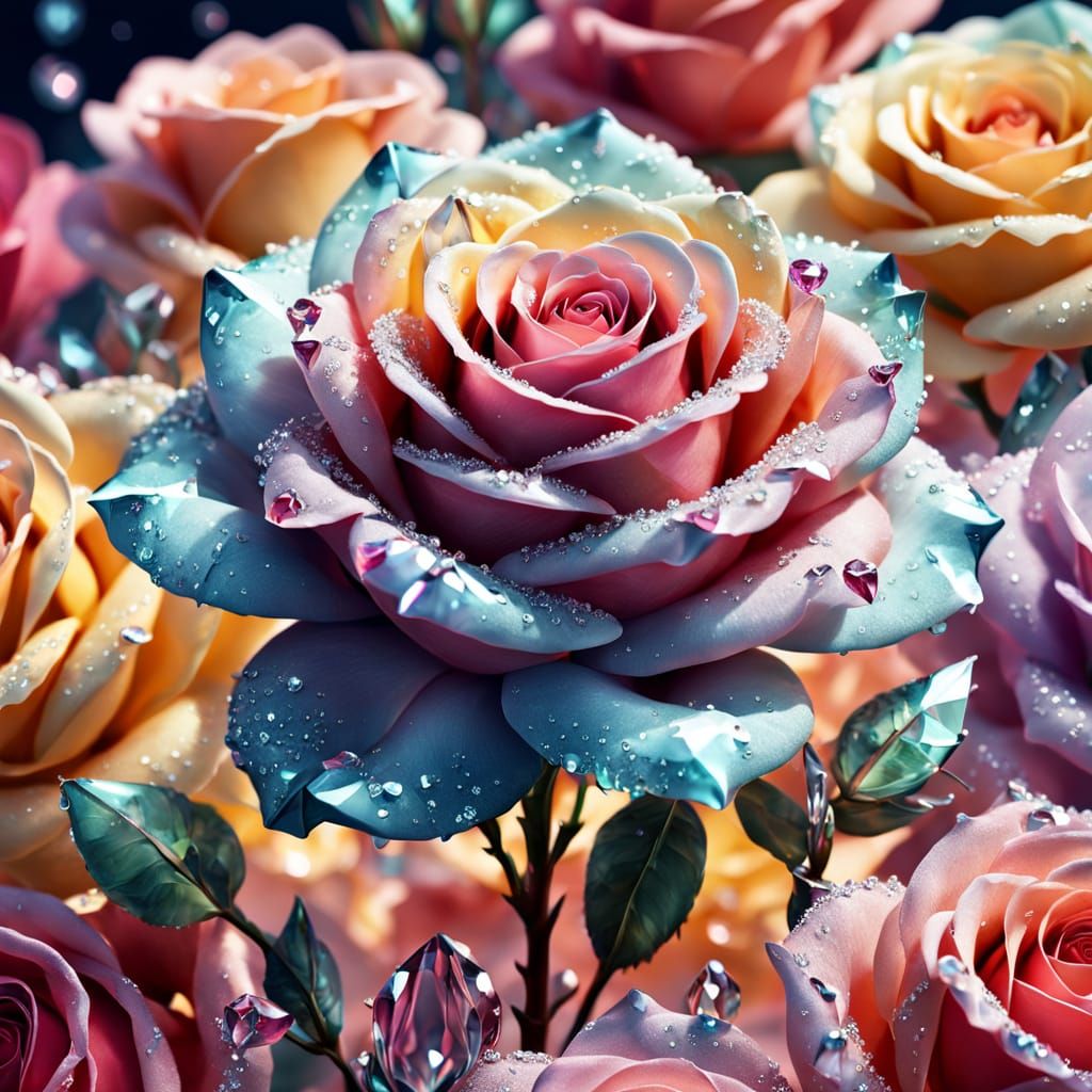 Crystalline Sugar Rose in Macro Photography