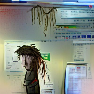 Sad man dreads work on Tuesday