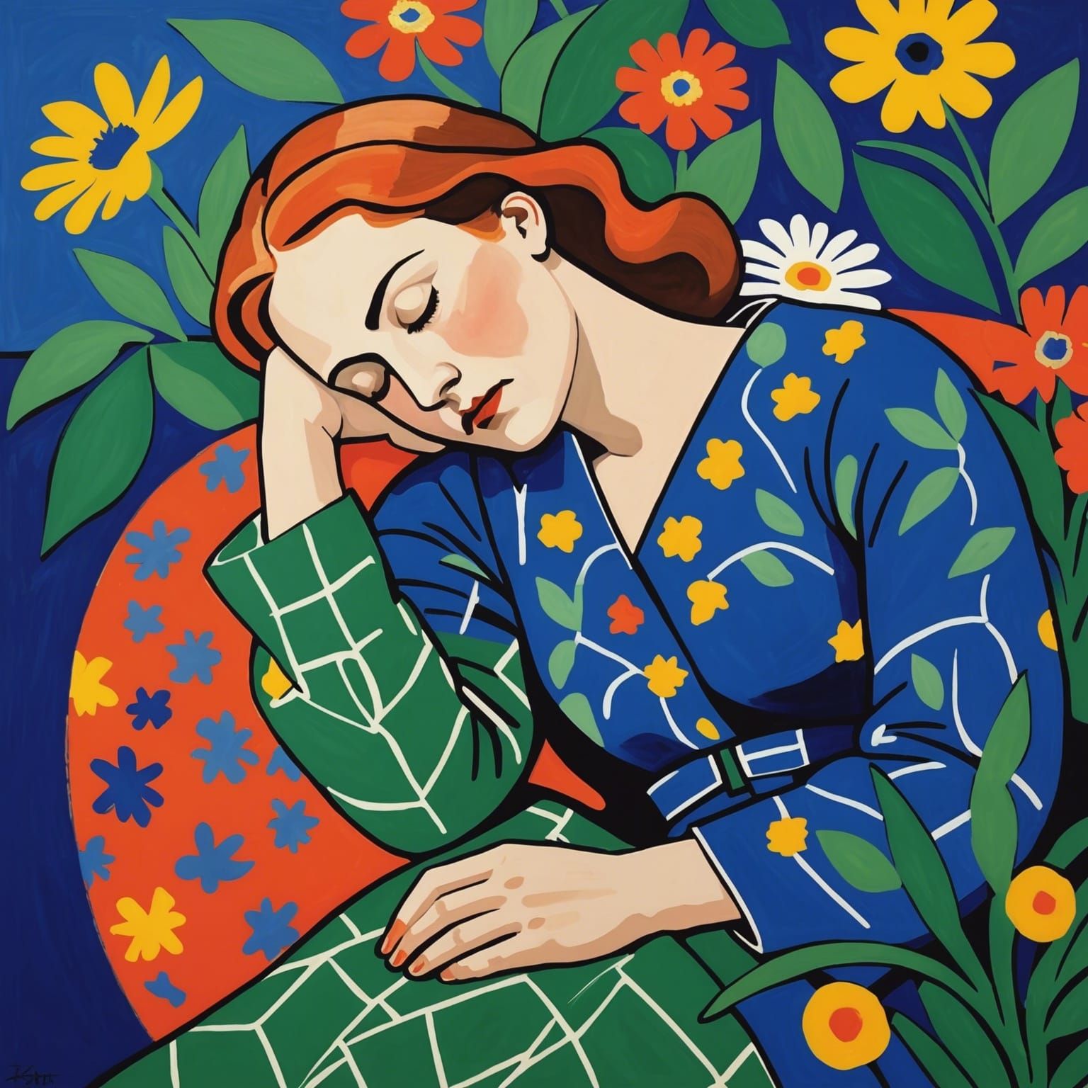 Matisse-styled Woman Sleeping 3