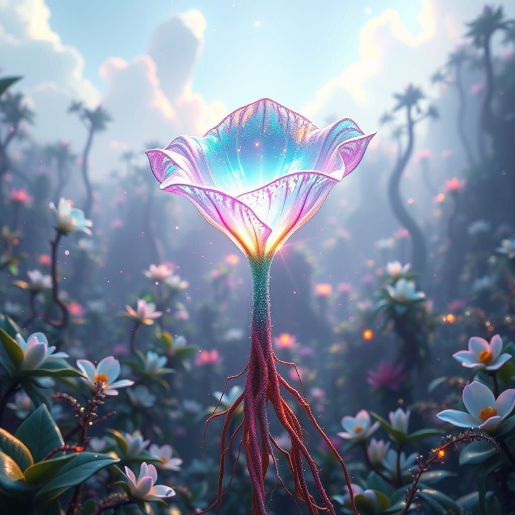 A otherworldly plant with a Celestial Bloom  by @Hb