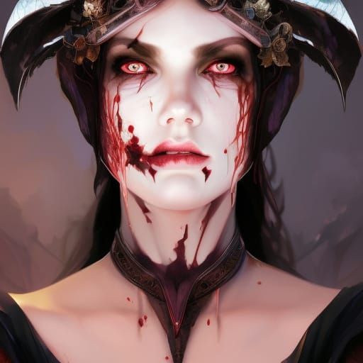 Evil demonic princess, head and shoulders portrait, 8k resol...