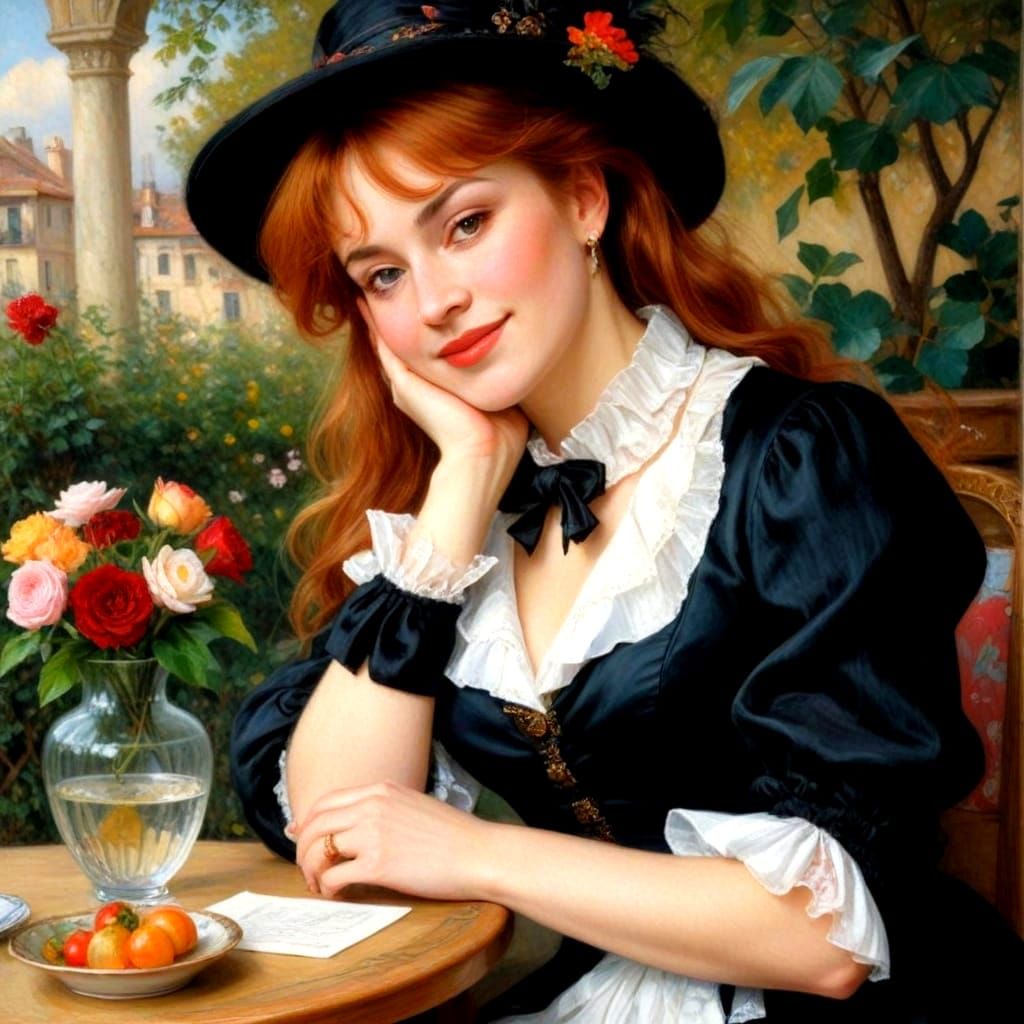 Elegant Parisian Lady in 1890s Style