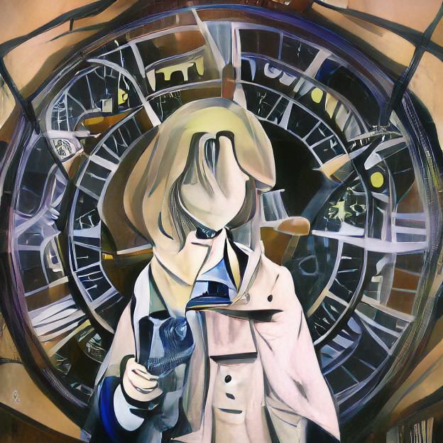 A painting of the time-travelling detective