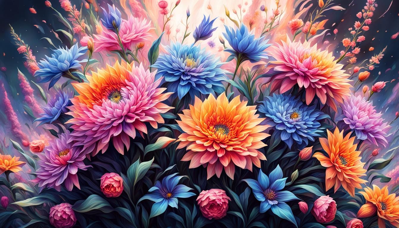 Razor sharp flowers as they bloom, delicate are the colors p...