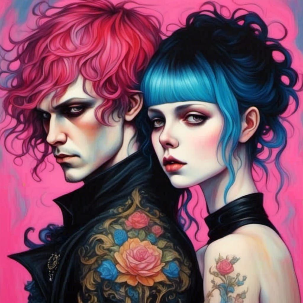 emo couple in suicide pact - AI Generated Artwork - NightCafe Creator