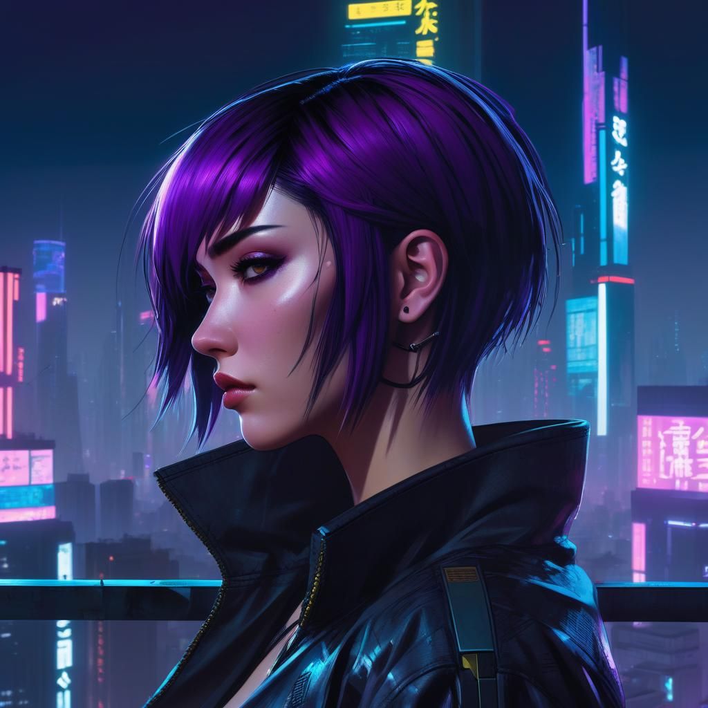 Cyberpunk Side Portrait - AI Generated Artwork - NightCafe Creator