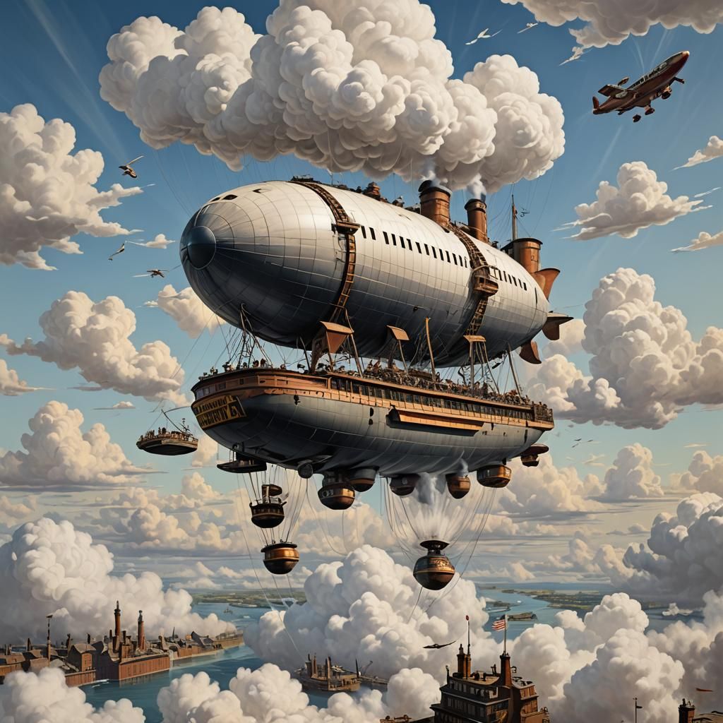 A colossal airborne soaring ferry.