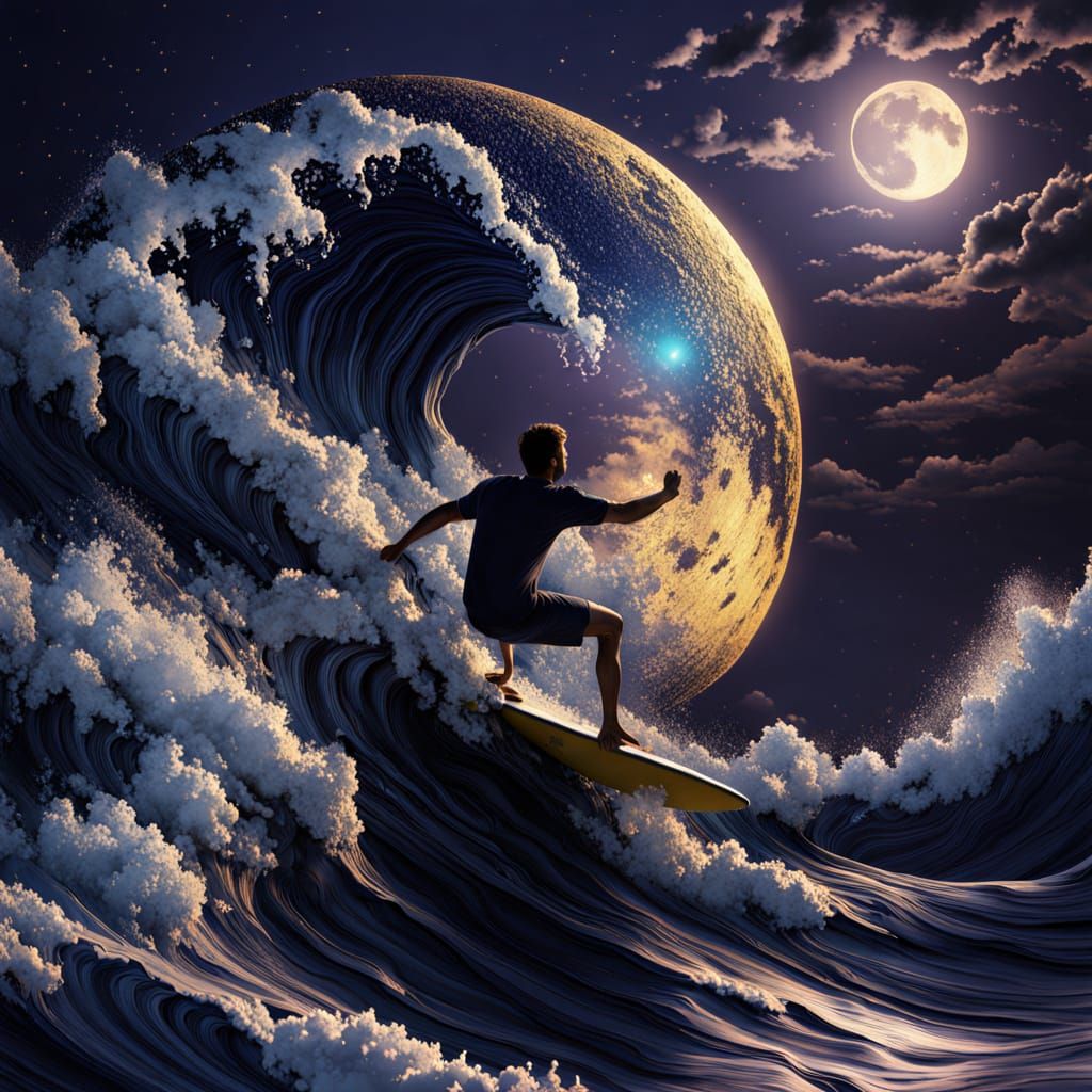 Moonlight Surfing  by @tttggg