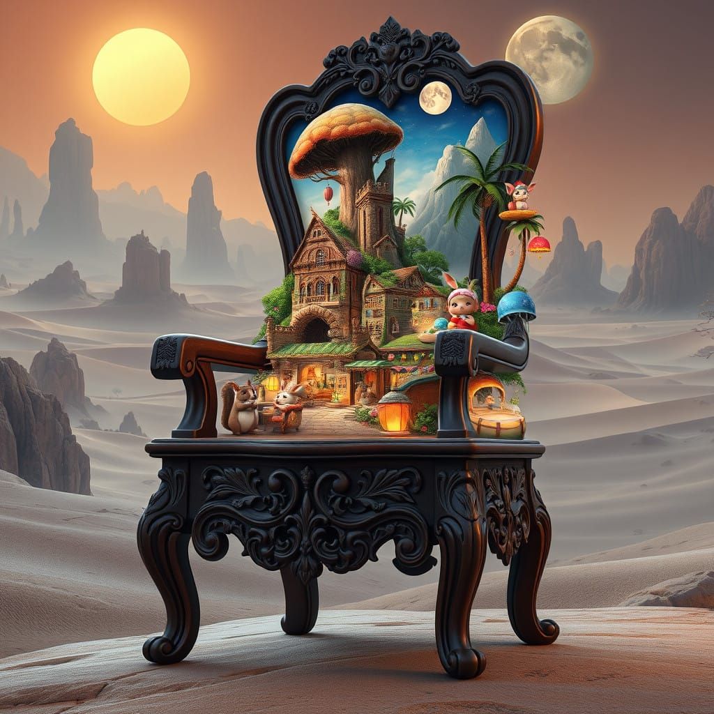 Surreal Chair Backrest Unfolds Three Visions of Whimsical Ci...