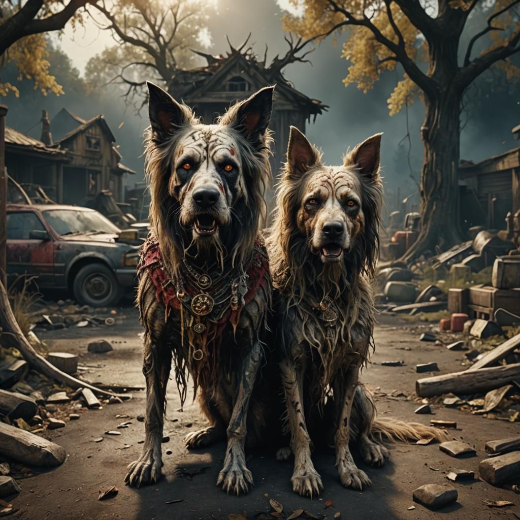 Rob zombie as a dog ultra realistic 8k resolution scary scen...