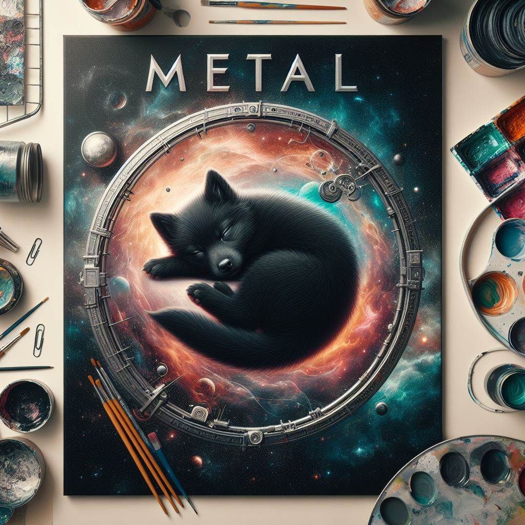 Painted space wolf pup