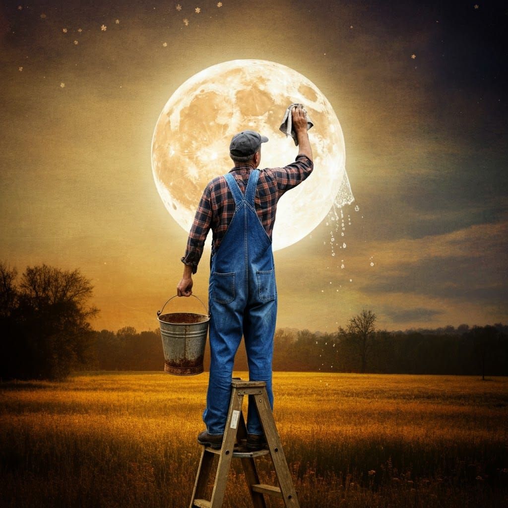 Cleaning the Harvest Moon  by @airzip