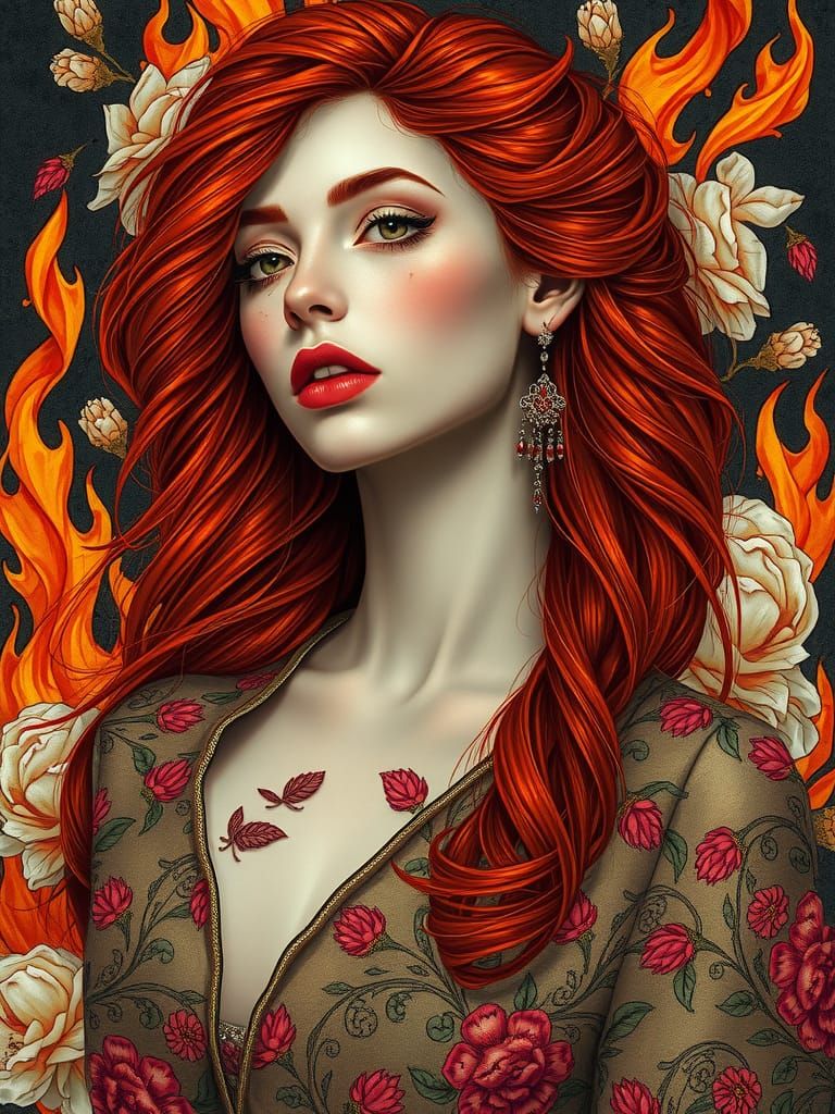 The girl with the fire