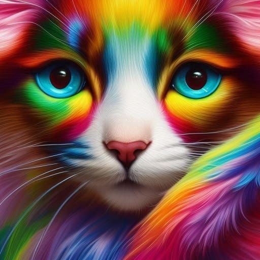 Rainbow kitten  by @Kalpine