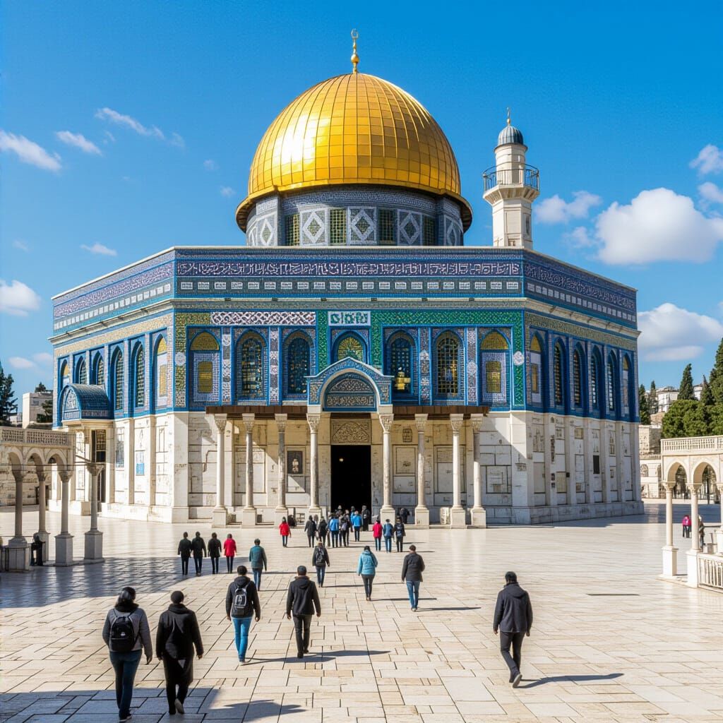Second Temple Scene with Traditional Jewish People