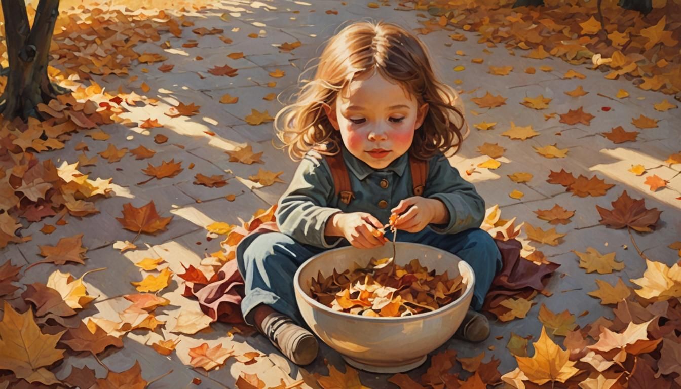 Making an autumn salad for mommy...  by @SoloDrip