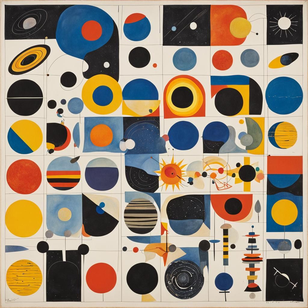 Solar System by Willi Baumeister - AI Generated Artwork - NightCafe Creator