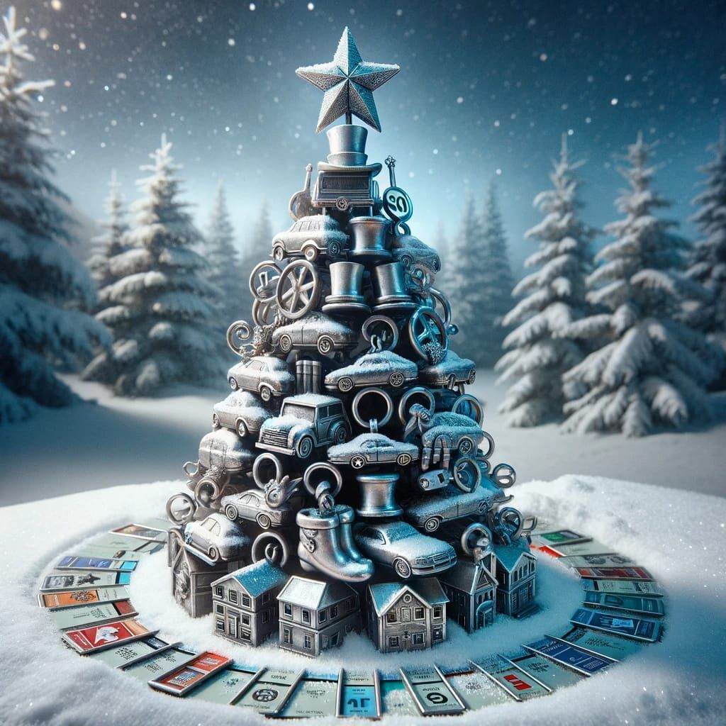 Monopoly game Christmas tree