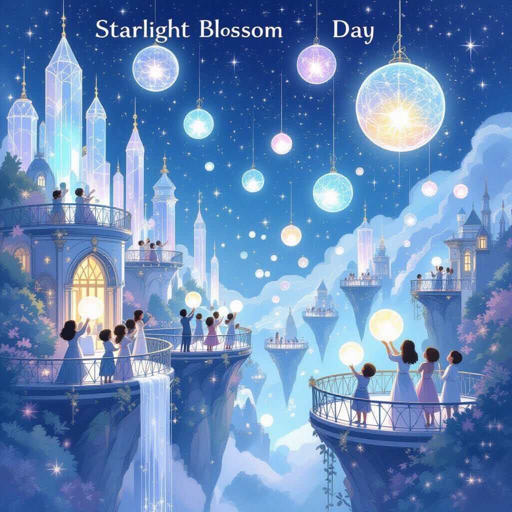  'Starlight Blossom Day,'   by @GreenNails 